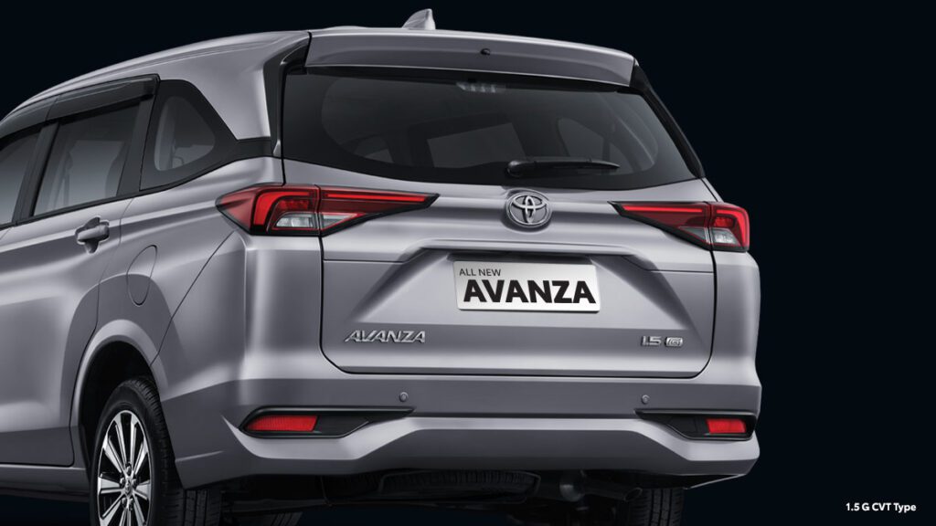 desain belakang all new toyota avanza terbaru dengan lampu led modern (1.5 G Type)