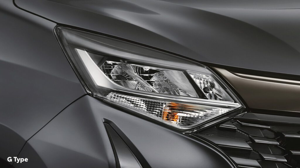 detail lampu depan LED toyota calya